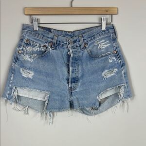 Vintage 90s Levi's Women's 501 Denim Cut Off Shorts Distressed Western Size 26